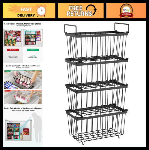 Freezer organizer bins small - organizer,
